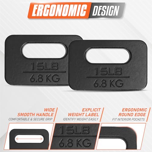 Yes4All Ruck Weight Plate, Cast Iron with Wide Grip for Strength Training R21870