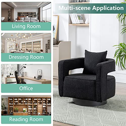 ODUWA Swivel Barrel Accent Chair Set of 2, Linen Upholstered, 360 Degree Swivel F57199