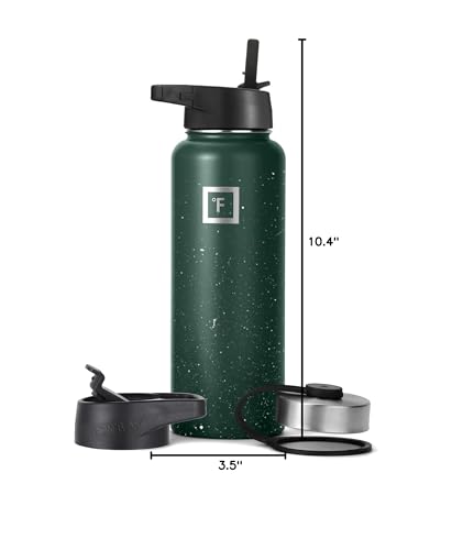 IRON °FLASK Stainless Steel Insulated Water Bottle with 3 Lids, 40 oz U19688