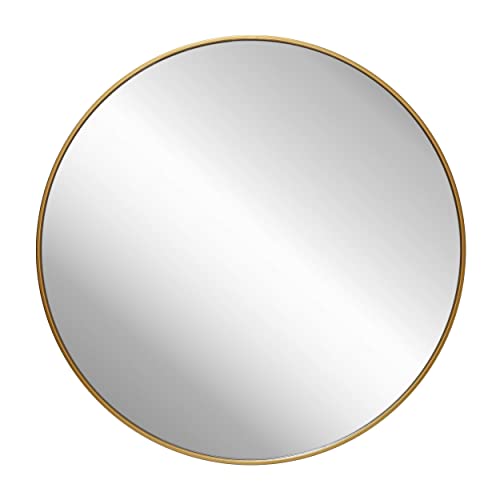 Gold Circle Wall Mirror 36 Inch Round for Entryways, Living Rooms S36398