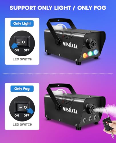 MOSFiATA 600W Fog Machine with RGB LED Lights and Remote Control E8210