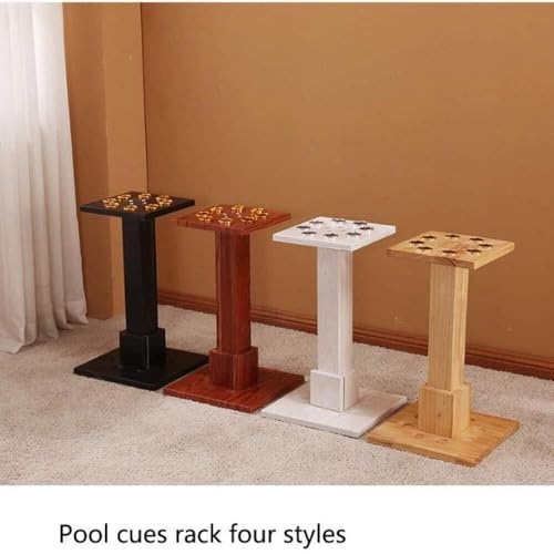 Freestanding Wooden Pool Cue Rack - 8 Cue Capacity Billiard Floor Rack, White Finish K913227