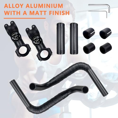 Handlebar Extender for Peloton Indoor Exercise Bikes, Sheep-horn with Black Tapes & Grips F973