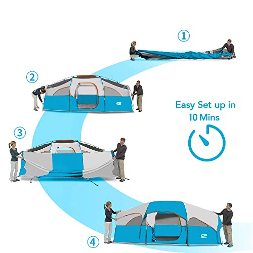 CAMPROS CP Tent 8 Person Weather Resistant Family Camping Tent with Carry Bag Z5924