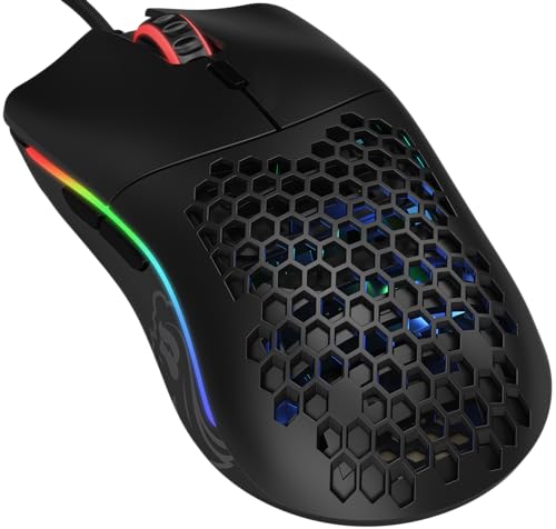 Glorious Model D Wired Gaming Mouse - 68g Honeycomb RGB Ergonomic, Matte White M160012