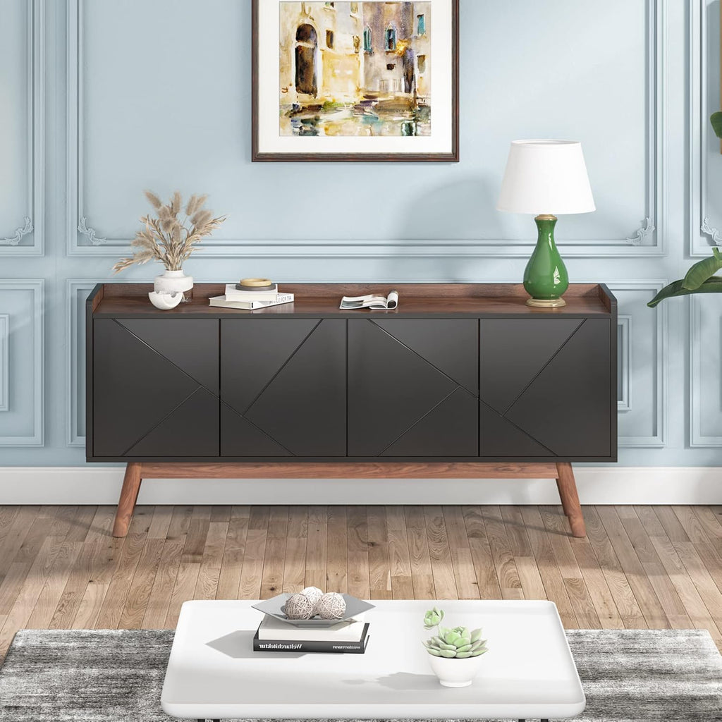Tribesigns Sideboard Buffet Cabinet with Storage 55", Black P5380