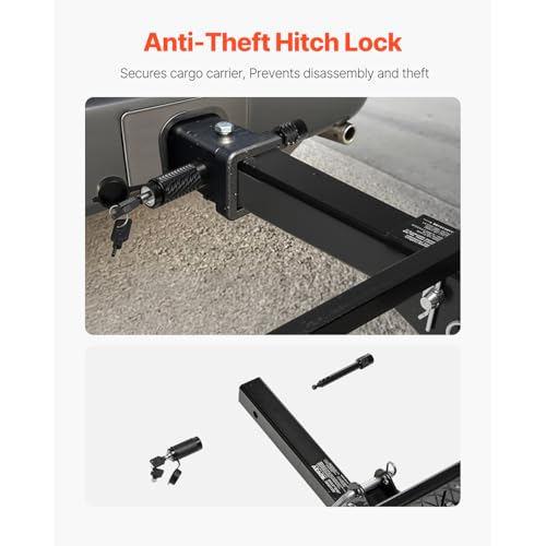 VEVOR 70" x 30" x 6" Hitch Cargo Carrier, 500 lbs Capacity, Folding for 2" Receiver I3546