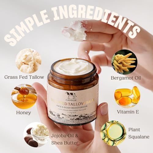 Whipped Beef Tallow Cream with Honey & Shea Butter for Face and Body, 4 Oz P93685
