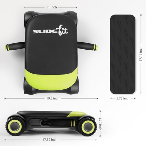 WONDER CORE Slide Fit Ab Roller Board with 4 Wheels and Knee Pad S58314