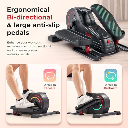 Sunny Health & Fitness Under Desk Elliptical Exerciser, Magnetic, Pink V916