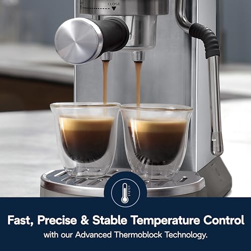 De'Longhi Dedica Duo Compact Espresso Machine with Milk Frother, Stainless Steel C1989