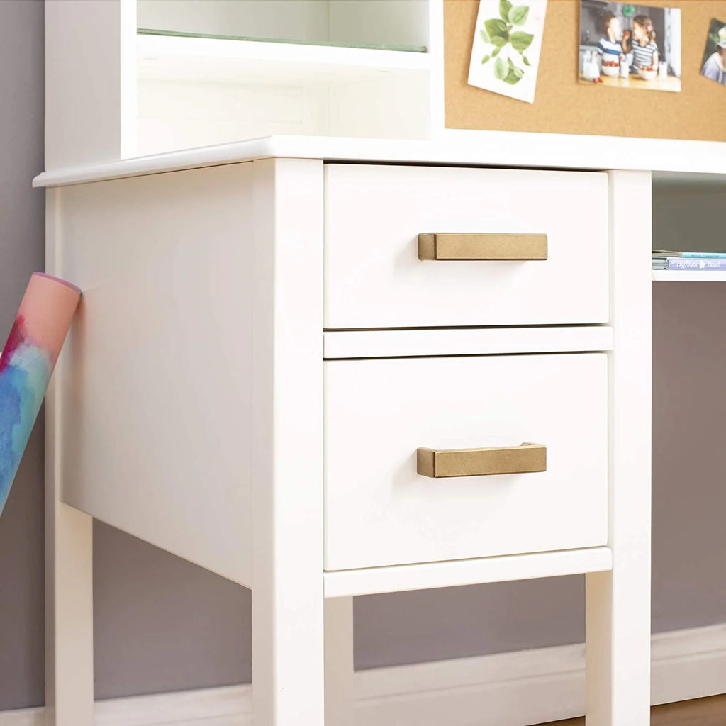 Taiga Desk, Hutch and Chair - White Student Study Workstation S11648
