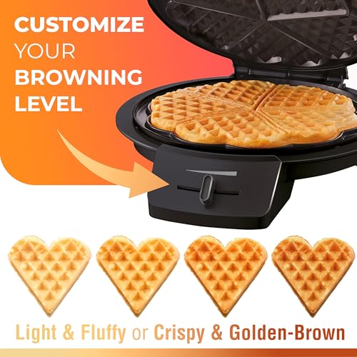 Mueller Heart 5 Waffle Maker, Norwegian Waffle Iron, Nonstick L426413