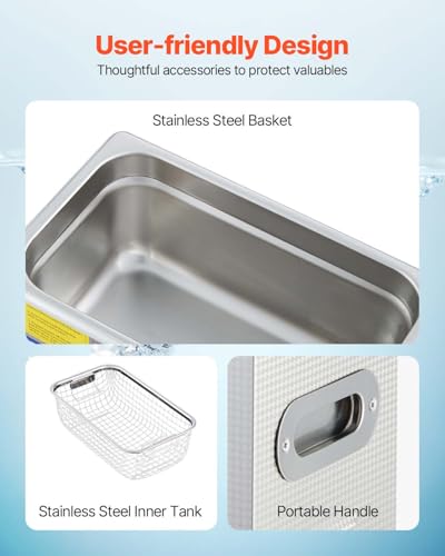 VEVOR Commercial Ultrasonic Cleaner 6L 40kHz with Digital Timer & Heater 110V Q7418