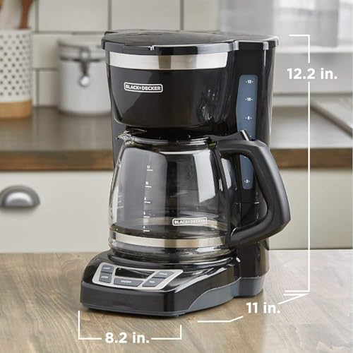 BLACK+DECKER 12-Cup Programmable Digital Coffee Maker, Black D647511
