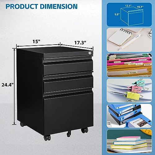 2 Drawer Vertical File Cabinet with Lock for Letter Size, Steel Office Storage Y50014