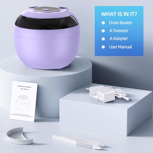 Ultrasonic Retainer Cleaner for Dentures, Mouth Guards, Braces, Jewelry, 200ML, 45kHz X607
