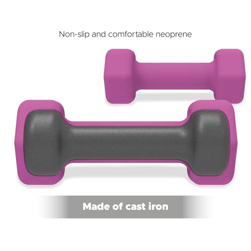 FUXION Neoprene Dumbbell Hand Weights, Set of 2, Hexagon Non-Slip E207497
