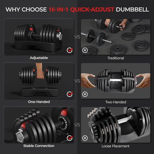 Yaheetech Adjustable Dumbbell Set with Anti-Slip Handle for Home Gym J871148