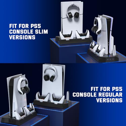 PS5 Slim/Pro Cooling Station with Controller Charger, White M8682