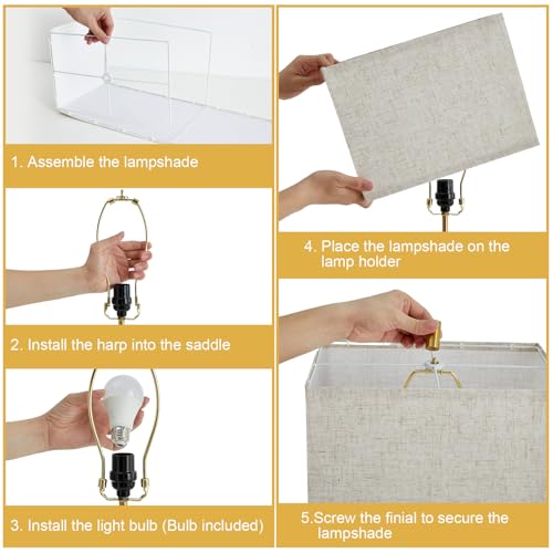 25.5'' Nightstand Lamps Set of 2 with USB, 3 Colors for Bedroom E985629