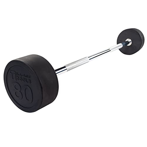 Body-Solid Rubber Coated Fixed Weight Straight Barbell L970198