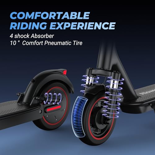 Electric Scooter with 10" Solid Tires, 500W Motor, 22 Miles Range, Folding D4827