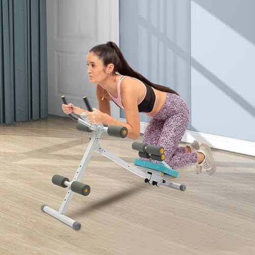 Foldable Ab Cruncher Workout Bench with LCD Display for Home Gym J2736
