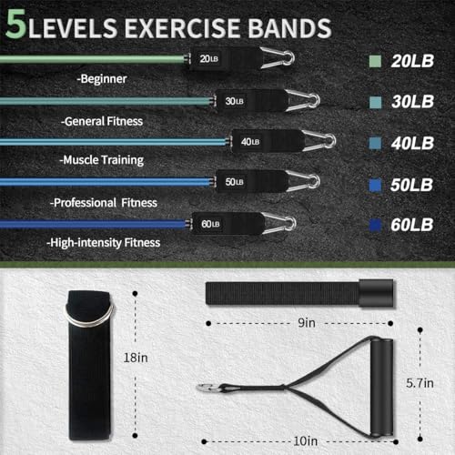 VEICK Resistance Bands with Handles for Home Workout O75059