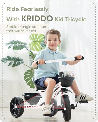 KRIDDO Kids Tricycle for Toddlers Age 2-5 Years, Blue P72011
