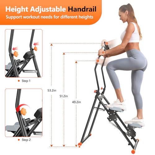 Compact Folding Stair Stepper with Adjustable Resistance for Home A6097