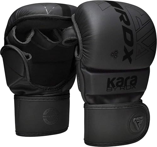 RDX MMA Gloves Hybrid Open Palm Maya Hide Leather Wrist Support Boxing Training Z623139