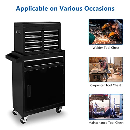 TUFFIOM 5-Drawer Rolling Tool Chest with Lockable Wheels X4579