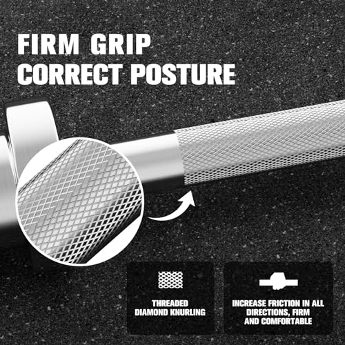 RITFIT Olympic Barbell 4ft/6ft 2 Inch Weight Bar for Strength Training, 500lbs Capacity F369