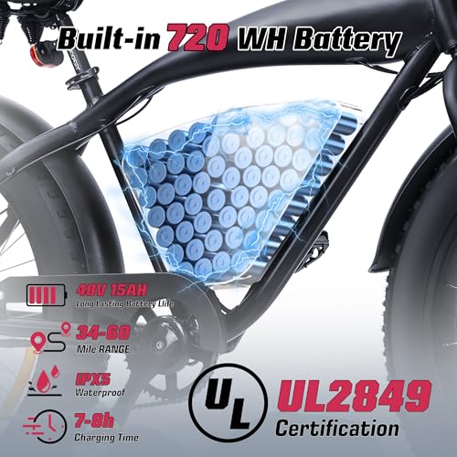 E2/K20 Electric Bike for Adults, 48V 13Ah/15Ah, 750/1000W Peak, 20"/26" Fat Tires Z839544