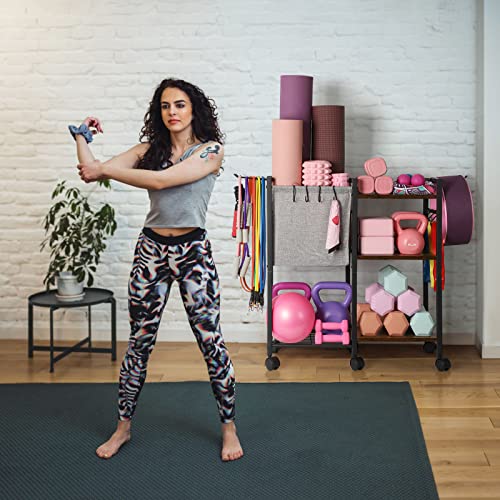 Yoga Mat Storage Rack for Dumbbells and Kettlebells, Home Gym Organizer N713