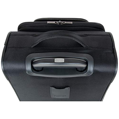 Kenneth Cole REACTION Rugged Roamer Softside 8-Wheel Spinner Luggage, Black, 20-Inch Carry-On N740
