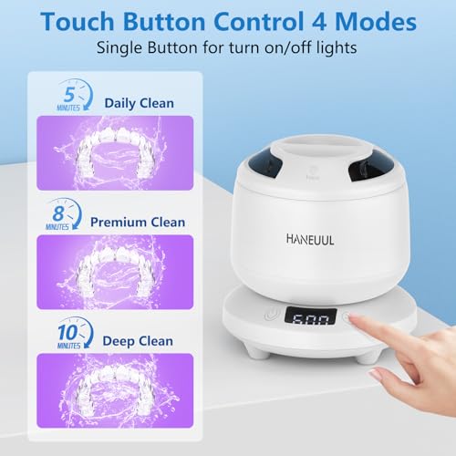 Ultrasonic Retainer Cleaner for Dentures & Aligner, 4 Modes, White U61236