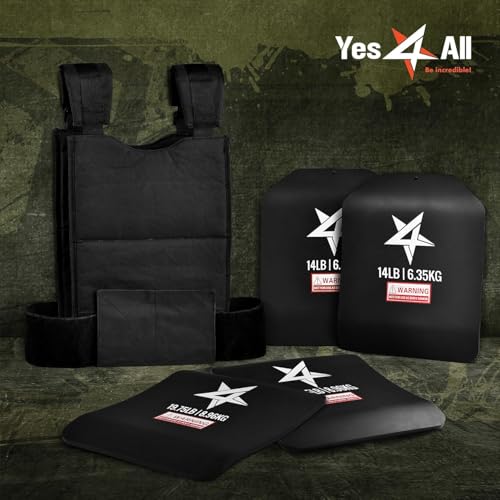 Yes4All Weight Vest Plates 5.75-19.75LB Pairs, Curved Ergonomic Design T472741