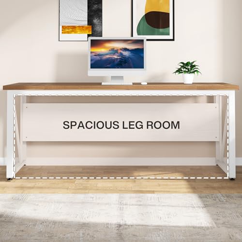 Tribesigns 63" Executive Desk with 47" Lateral File Cabinet, L-Shaped Computer Desk, Brown and Black N680173