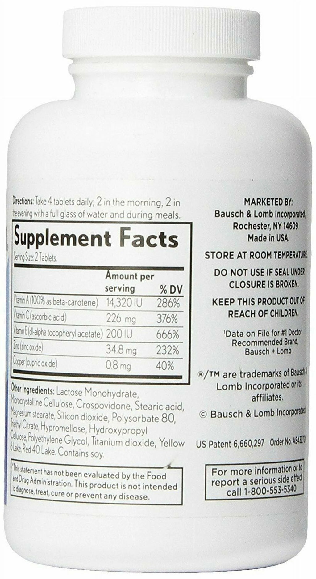 Bausch+Lomb PreserVision AREDS Eye Vitamin & Mineral Supplement 240ct, 5 Pack M19815