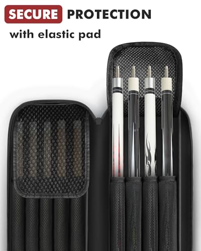 Pool Cue Case 4x5 with Pockets, Soft Padded Billiard Cue Bag A2212