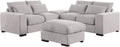 Devion Furniture Reversible Modular Sectional Fabric Sofa & Chaise with Two Ottoman-Light Gray