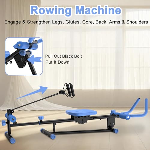 4-in-1 Exercise Equipment Rowing Machine Leg Press Ab Glider Roman Chair X152893