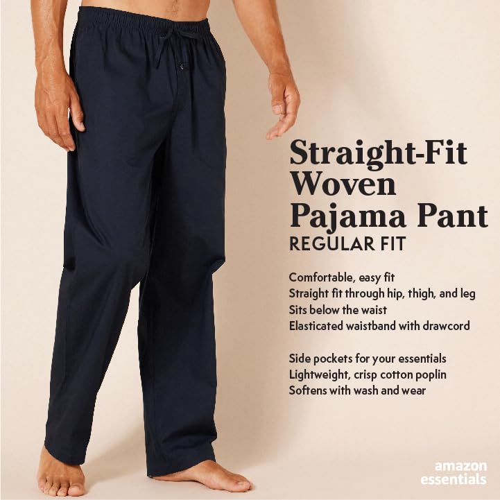 Amazon Essentials Men's Straight-Fit Woven Pajama Pant K385293