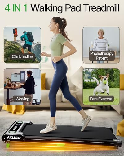 Akluer Walking Pad with Incline, 2.5 HP Under Desk Treadmill for Home L144230