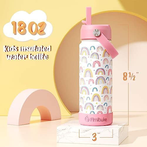 Fimibuke Kids Insulated Water Bottle 18oz with Straw, 2 Pack Ocean Life X374824