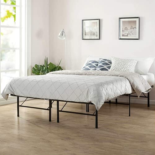 Twin Sturdy Steel Bed Frame 14 Inch Metal Platform with Underbed Storage Black Y955
