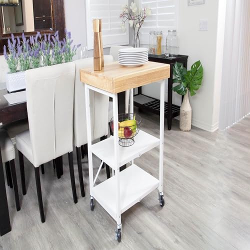 Origami Folding Kitchen Cart on Wheels, 3-Tier Rolling Cart Z2164