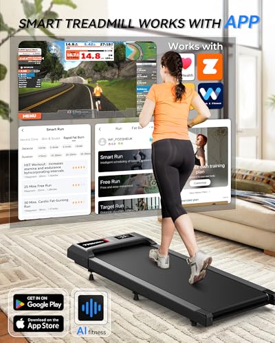 Walking Pad Treadmill with Incline, 300lb Capacity, Under Desk for Home Office J515